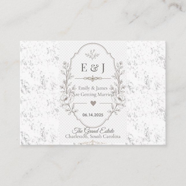 Luxury Romantic Wedding Celebration Design Enclosure Card (Front)