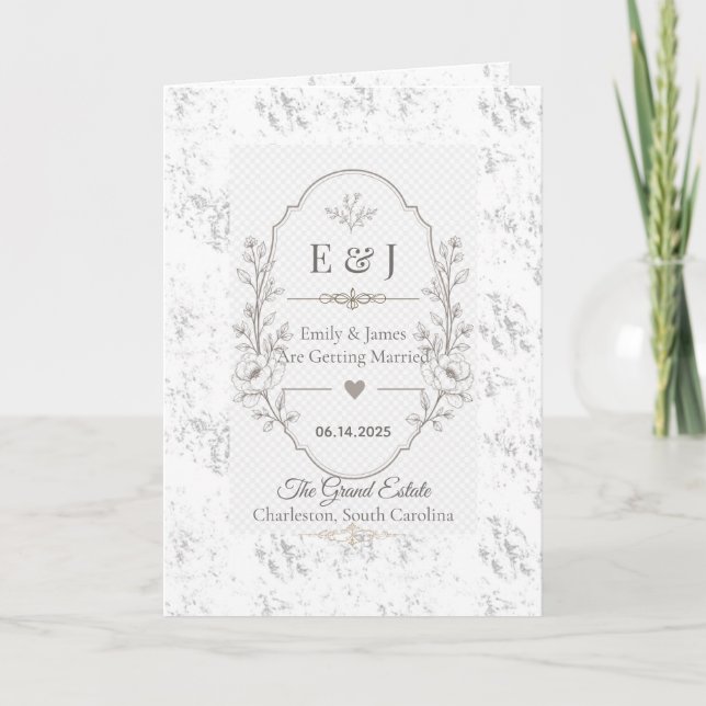 Luxury Romantic Wedding Celebration Design Invitation (Front)