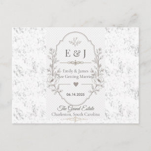 Luxury Romantic Wedding Celebration Design Postcard