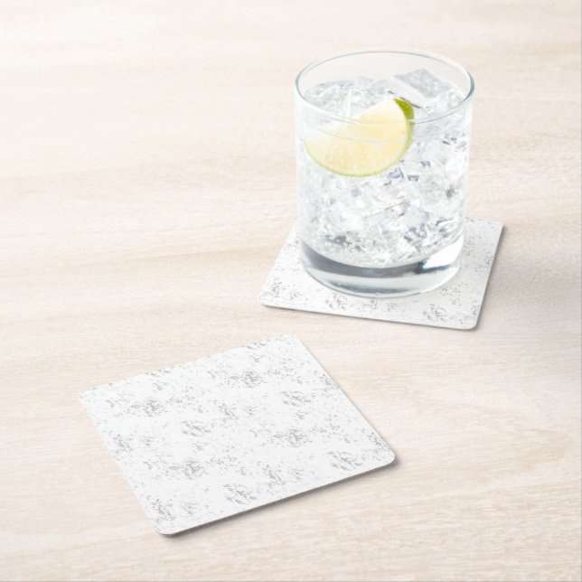 Luxury Romantic Wedding Celebration Design Square Paper Coaster (Insitu)