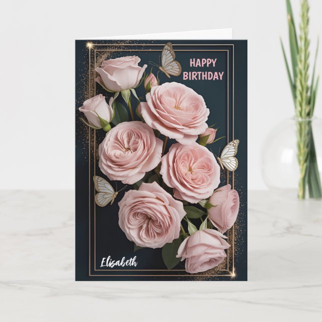 Luxury Rose Birthday  Card (Front)
