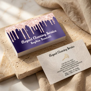 Luxury Rose Cleaning Services Elegant Maid & House Business Card
