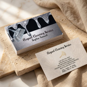 Luxury Rose Cleaning Services Elegant Maid & House Business Card