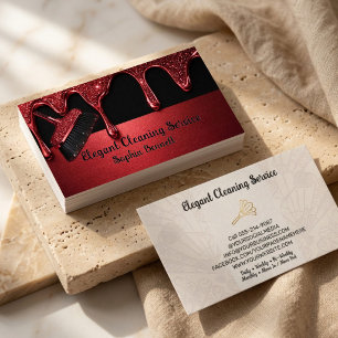 Luxury Rose Cleaning Services Elegant Maid & House Business Card