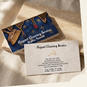Luxury Rose Cleaning Services Elegant Maid & House Business Card