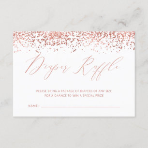 Luxury Rose Gold Baby Shower Diaper Raffle Ticket Enclosure Card
