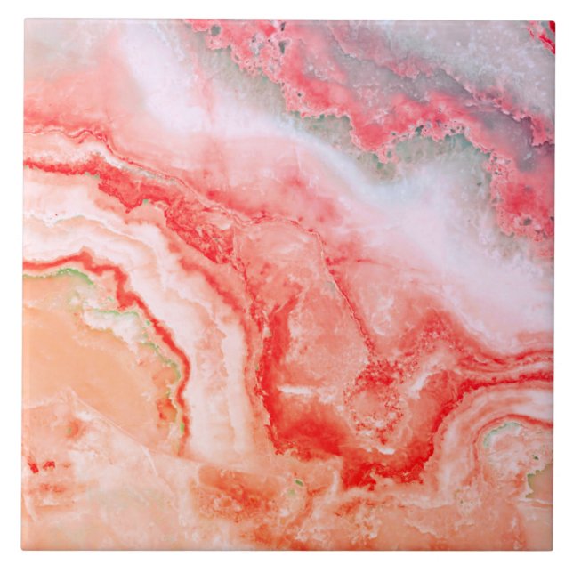 Luxury Rose Gold Blush Mineral Agate Tile (Front)
