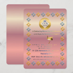 Luxury Rose Gold Bridal Brunch Invitation - Glamou