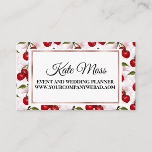 Luxury Rose Gold Cherry Blossom Business Card