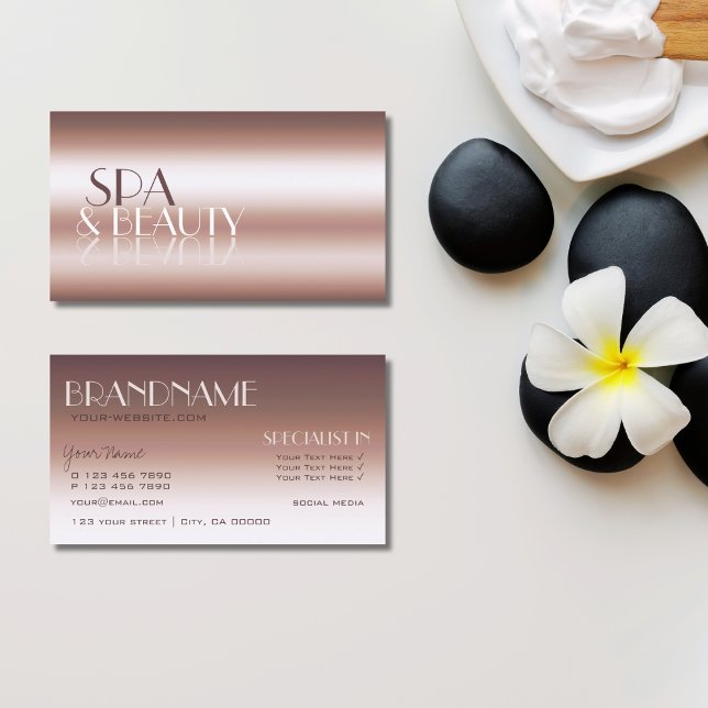Luxury Rose Gold Cool Mirror Letters Professional Business Card (Creator Uploaded)