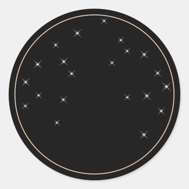 Luxury Rose Gold Glitter Stars Product Labels Logo (Front)