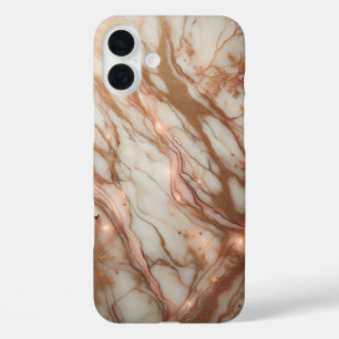 Luxury Rose Gold Marble Case - Elegant White Stone