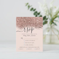 Luxury Rose Gold Pink Glitter Confetti Wedding