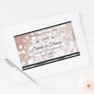 Luxury Rose Gold Shimmer Product Label Jewels Logo
