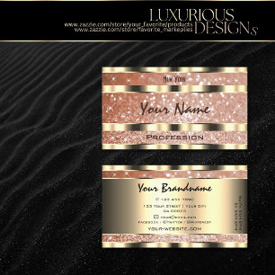 Luxury Rose Gold Sparkle Glitter Classy Golden Business Card