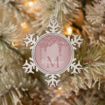Luxury Rose Gold Sparkle Glitter Drips Monogram Snowflake Pewter Christmas Ornament<br><div class="desc">Girly Rose Gold Sparkle Glitter Drips Monogram Pewter Snowflake Ornament with fashion faux blush pink/rose gold glitter drips on a chic background with your custom monogram and name. Great for small gifts or for anyone who loves the luxury glam lifestyle. Perfect for your luxury aesthetic! You're dripping in luxury -...</div>