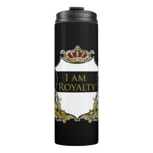 Luxury Royal Crown Crest Gold Shield Motivational Thermal Tumbler