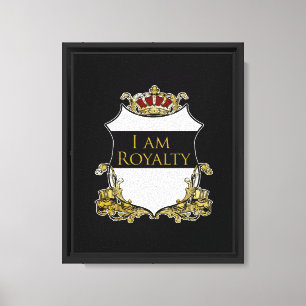 Luxury Royal Crown Crest Gold Shield Regal Canvas Print