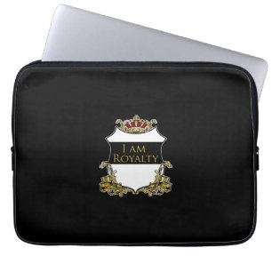 Luxury Royal Crown Crest Gold Shield Regal Laptop Sleeve