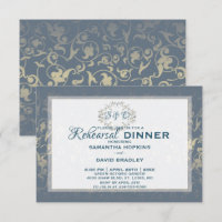 Luxury Royal Damask Rehearsal Dinner Card