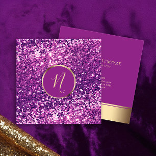 Luxury Royal Gold & Pink Glitter Elegant  Square Business Card