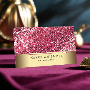 Luxury Royal Gold & Red Glitter Elegant Business Card