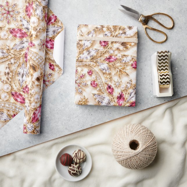 Luxury Ruby Christmas Wrapping Paper (Crafts)