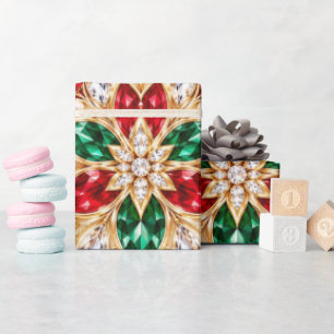 Luxury Ruby Emerald Christmas Wrapping Paper