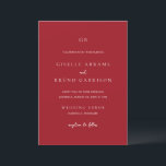 Luxury Ruby Red Elegant Wedding Invitation<br><div class="desc">Luxury ruby red wedding invitation, designed for couples embracing a bold, romantic, and elevated style. Featuring a rich jewel-toned background paired with elegant typography, this design captures the essence of modern romance and timeless sophistication. Deep red hues symbolize passion and celebration, making this perfect for formal, evening, or black-tie weddings....</div>