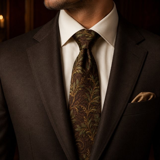 Luxury Rustic Olive Green Brown Old Money Tie (Creator Uploaded)
