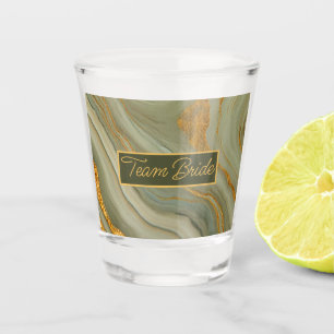 Luxury Sage Onyx Stone with Gold Veining Shot Glass