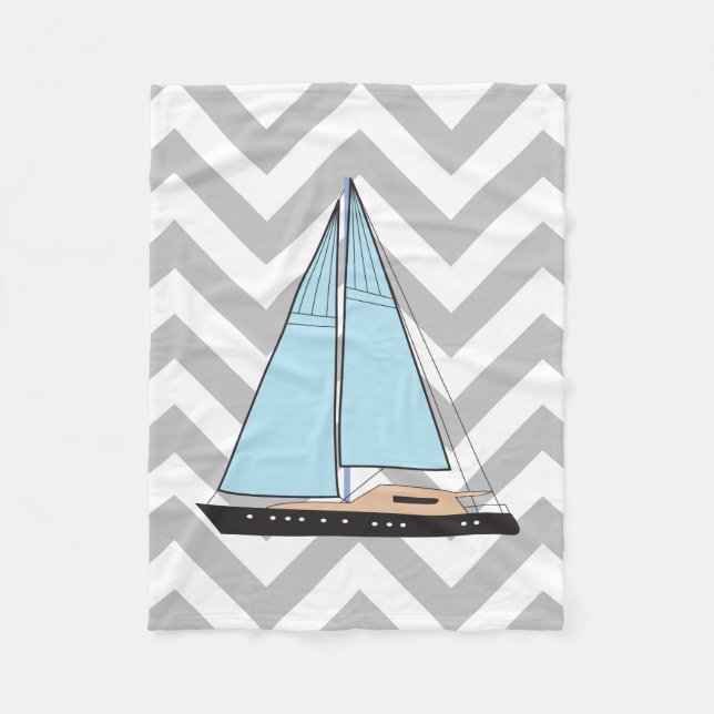 Luxury Sailing Yacht Boat Fleece Blanket (Front)