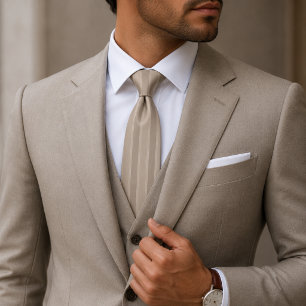 Luxury Sandstone and Taupe Ribbed Jacquard Stripes Tie