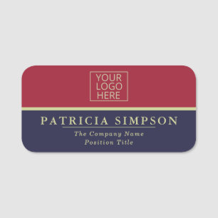 Luxury Sapphire Blue And Spice Red: Boldly Crafted Name Tag
