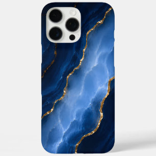 Luxury Sapphire Blue Marble iPhone 16 Pro Max Case