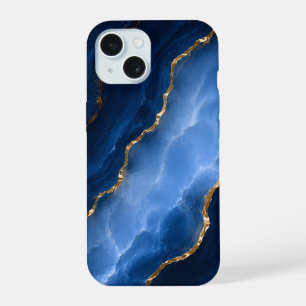 Luxury Sapphire Blue Marble iPhone 15 Case