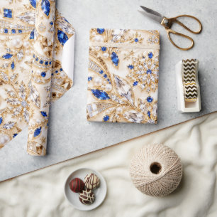 Luxury Sapphire Christmas Wrapping Paper