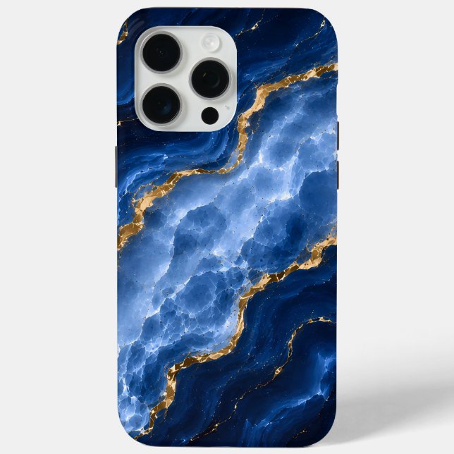 Luxury Sapphire Marble Agate Case-Mate iPhone Case (Back)