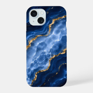 Luxury Sapphire Marble Agate iPhone 15 Case