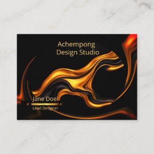 Luxury Scarlet Gold Swirl – Executive Style Wave  Business Card
