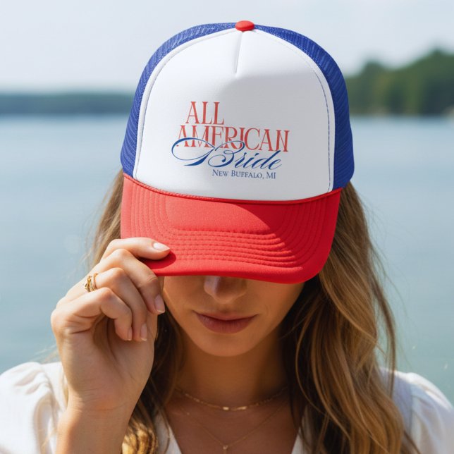 Luxury Script All American Bride Bachelorette Trucker Hat (Luxury Script All American Bride Bachelorette Trucker Hat)