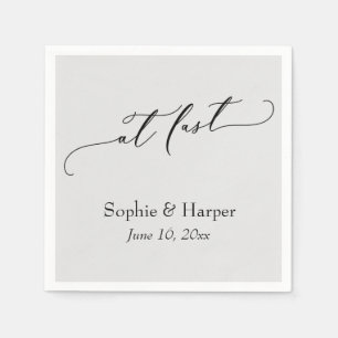 Luxury Script Font Simple Typography At Last Grey Napkin