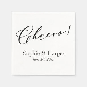 Luxury Script Simple Typography Cheers! Napkin