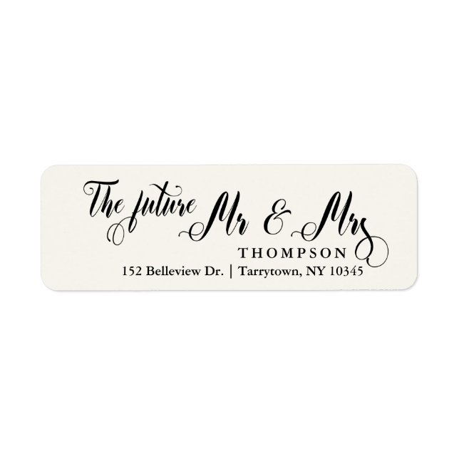 Luxury Script The Future Mr and Mrs Ivory Elegant (Front)