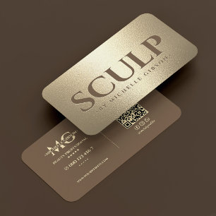 Luxury Sculp Med Spa Brown Faux Gold Business Card
