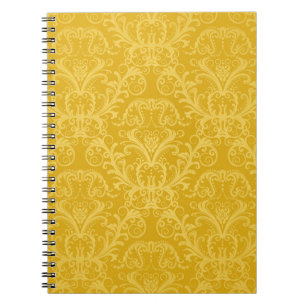 Luxury seamless golden floral wallpaper notebook
