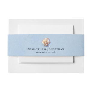 Luxury seashell beach wedding supplies invitation belly band