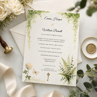 Luxury Secret Garden Floral Wedding Invitation