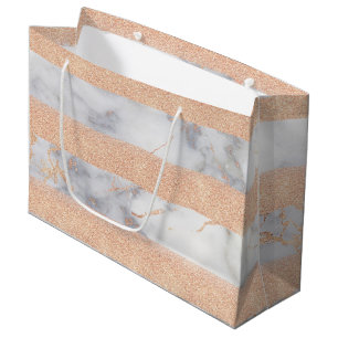 Luxury Shiny Glitter Stripes Ombre Marble Large Gift Bag