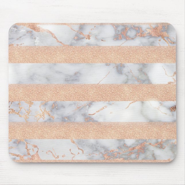 Luxury Shiny Glitter Stripes Ombre Marble Mouse Pad (Front)